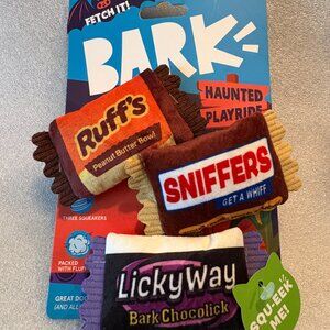 Barkbox HOWL-O-WEEN CANDY Dog Toy Squeak & Crinkle Haunted Halloween Soft NEW